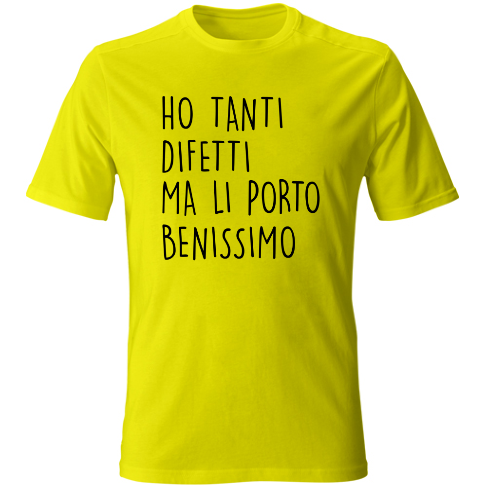 T-Shirt Unisex Tanti difetti - Scritte Divertenti - Chiara