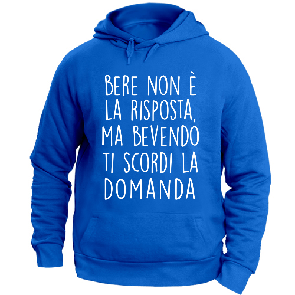 Felpa Unisex con Cappuccio La risposta - Scritte Divertenti