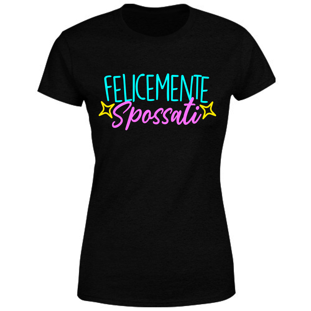 T-Shirt Donna Felicemente spossati - Scritte Acide