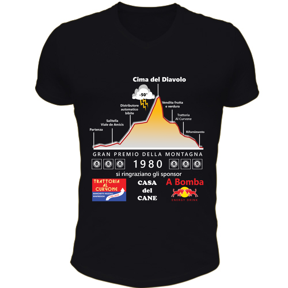 T-Shirt Unisex Scollo V La Cima del Diavolo