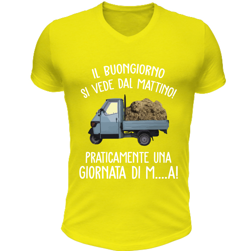 T-Shirt Unisex Scollo V Buongiorno si vede dal mattino