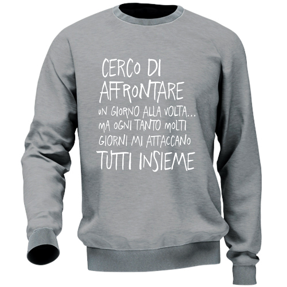 Felpa Unisex Un giorno alla volta - Scritte Divertenti