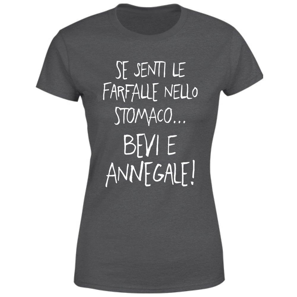 T-Shirt Donna Farfalle nello stomaco - Scritte Divertenti