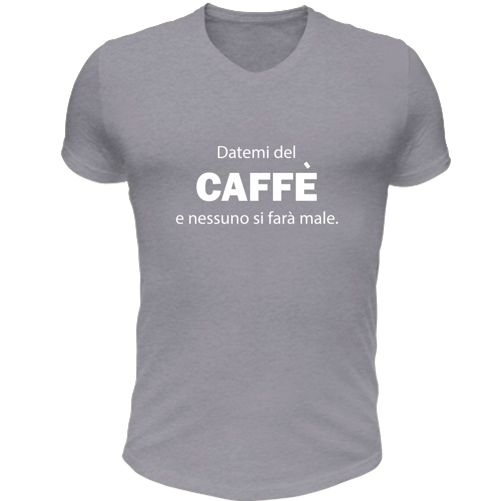 T-Shirt Unisex Scollo V Datemi del caffè