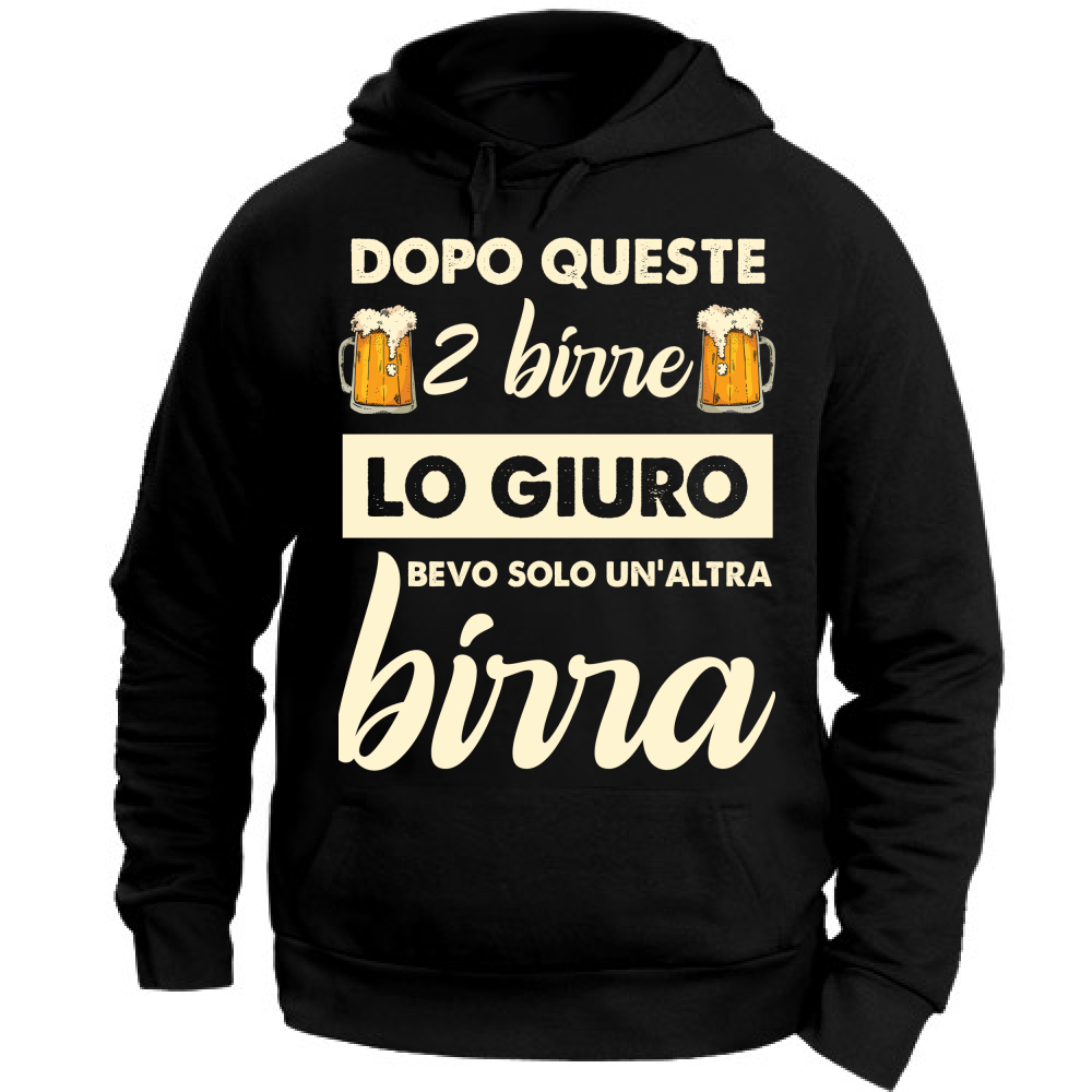 Felpa con Cappuccio Unisex Large 2 birre + 1 birra