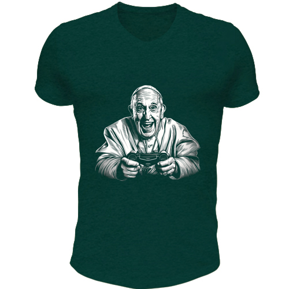 T-Shirt Unisex Scollo V Papa Gamer