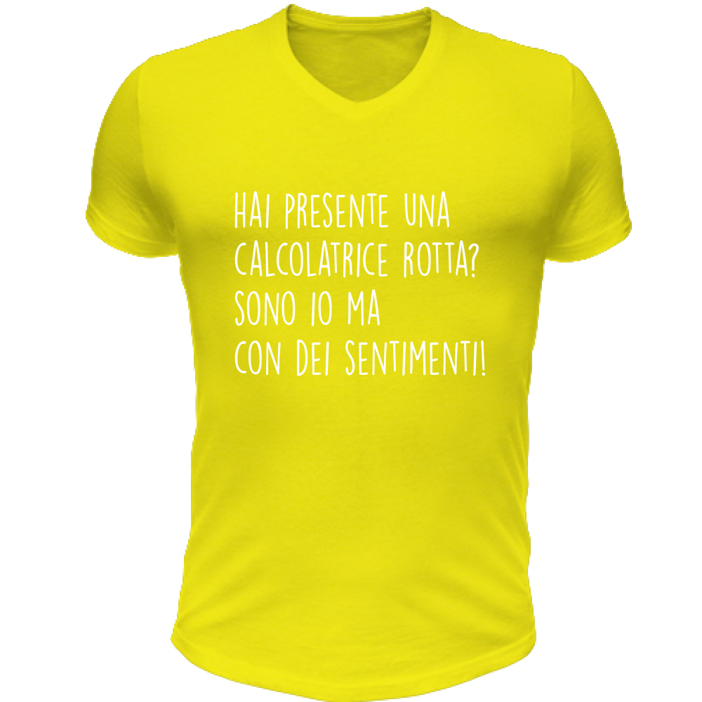 T-Shirt Unisex Scollo V Clacolatrice - Scritte Divertenti