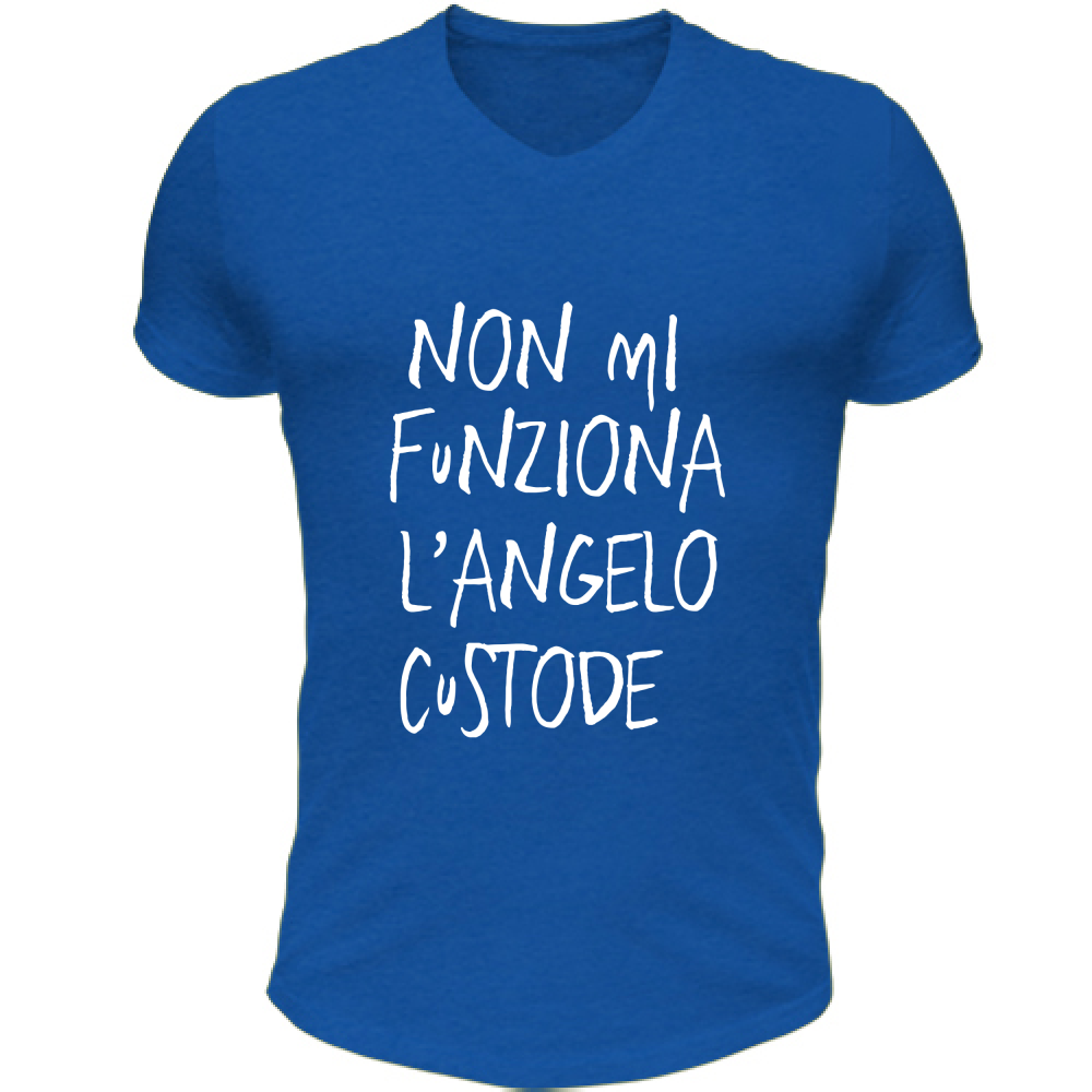 T-Shirt Unisex Scollo V Angelo custode - Scritte Divertenti