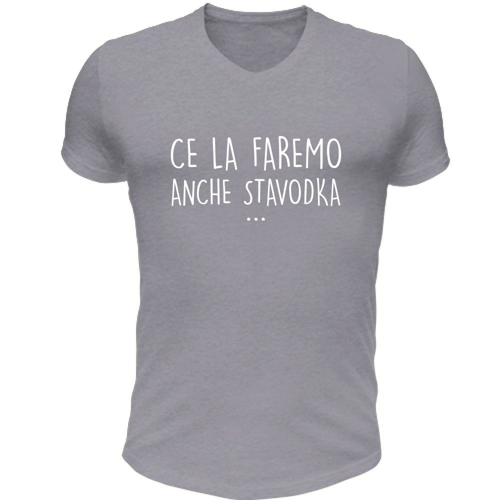 T-Shirt Unisex Scollo V Ce la faremo - Scritte Divertenti