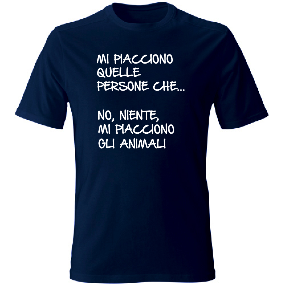 T-Shirt Unisex Large Mi piacciono gli animali - Scritte Divertenti