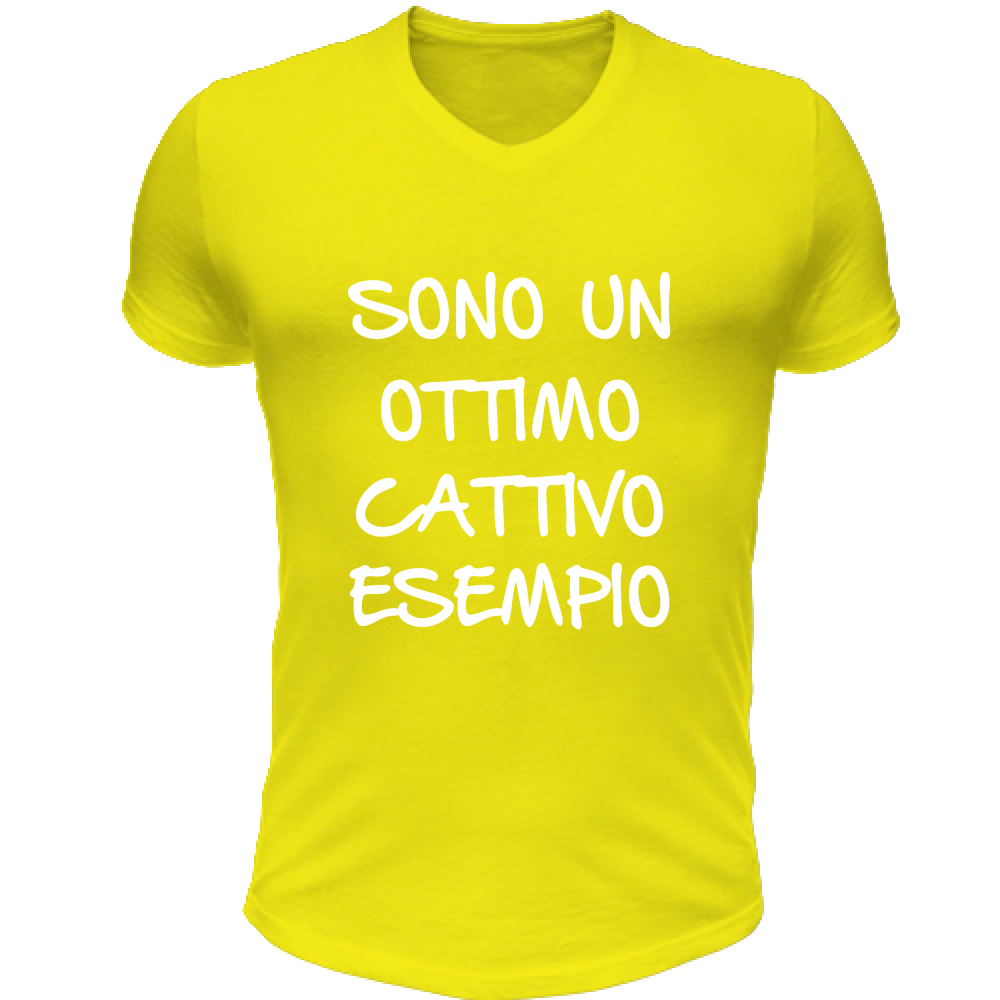 T-Shirt Unisex Scollo V Esempio - Scritte Divertenti