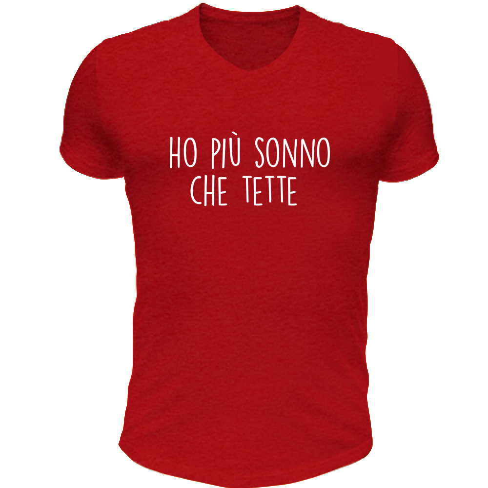 T-Shirt Unisex Scollo V Ho più sonno che... - Scritte Divertenti