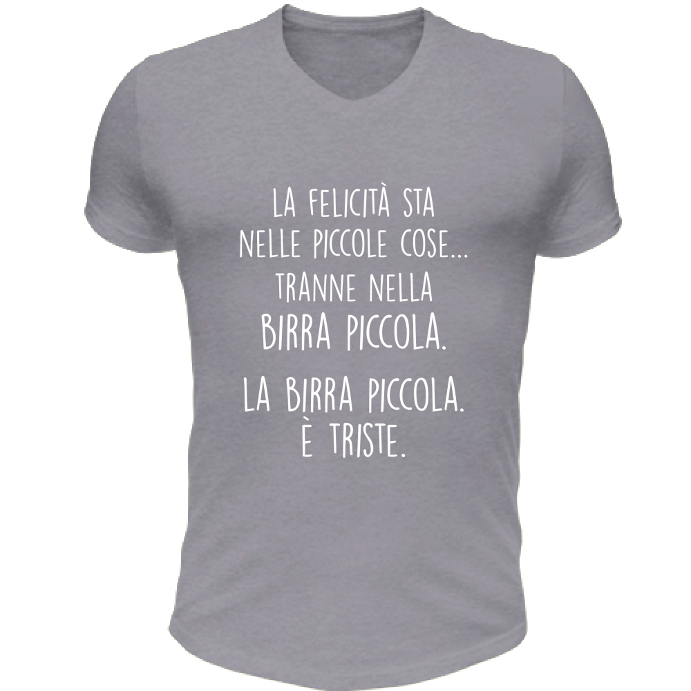 T-Shirt Unisex Scollo V Nelle piccole cose - Scritte Divertenti