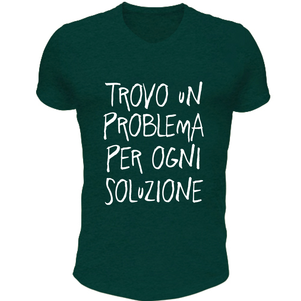 T-Shirt Unisex Scollo V Soluzione - Scritte Divertenti