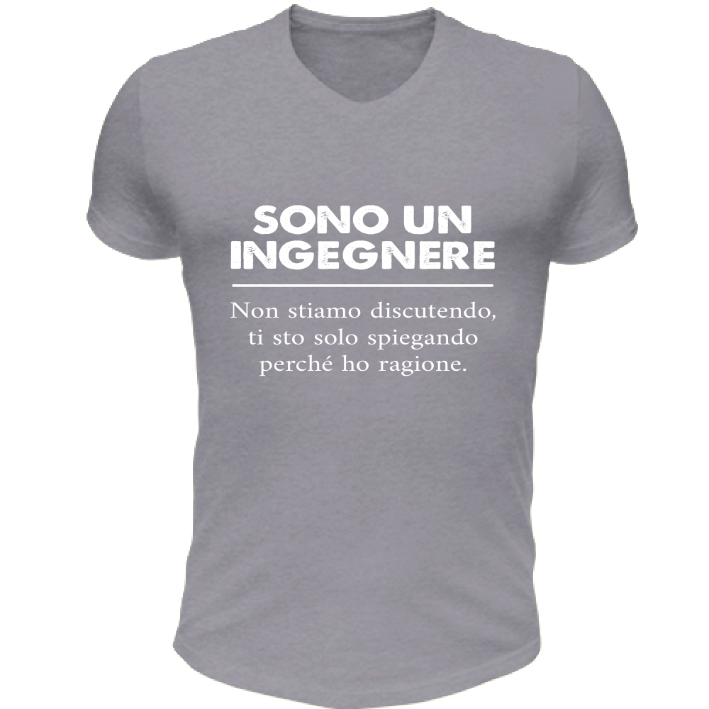 T-Shirt Unisex Scollo V Sono un Ingegnere - ho ragione