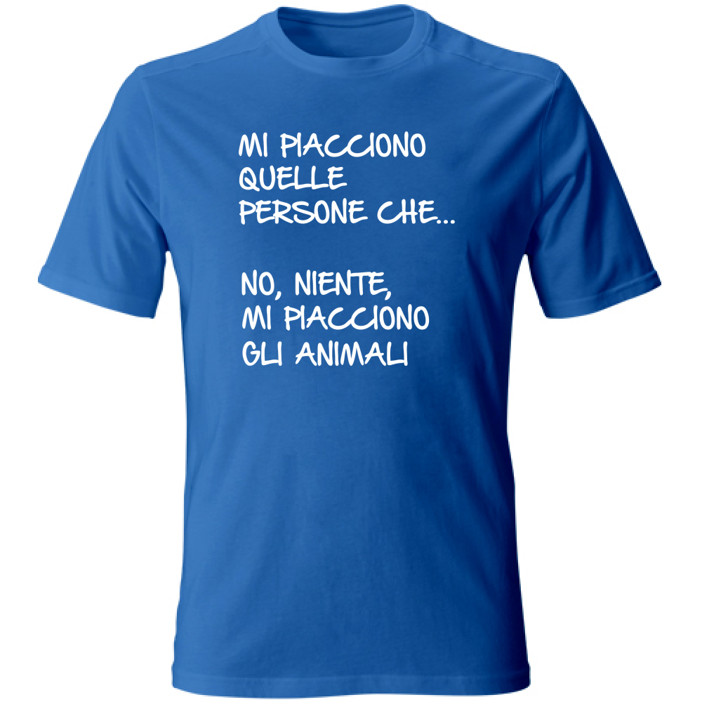 T-Shirt Unisex Large Mi piacciono gli animali - Scritte Divertenti