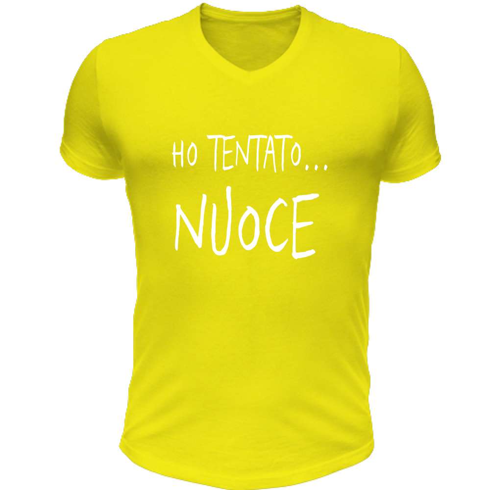 T-Shirt Unisex Scollo V Ho tentato - Scritte Divertenti