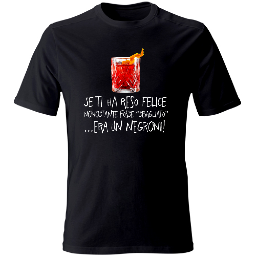 T-Shirt Unisex Large Negroni sbagliato - Scritte Divertenti