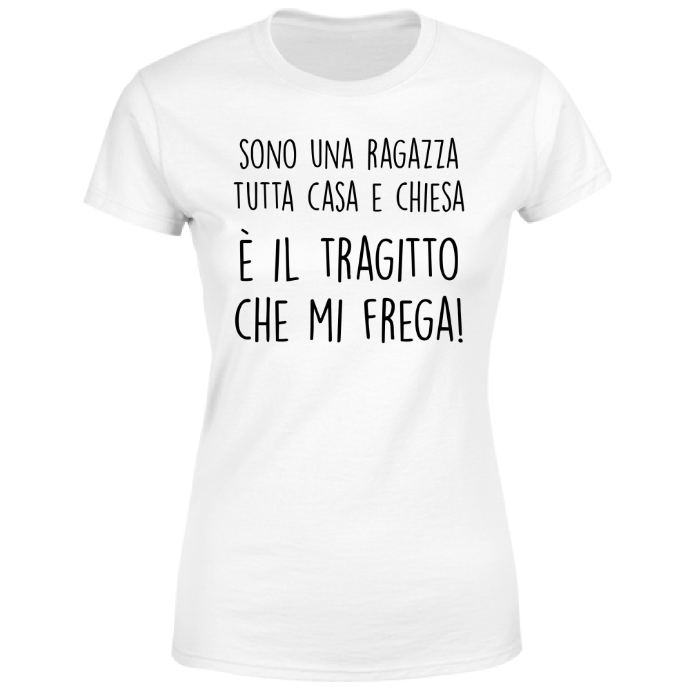 T-Shirt Donna Casa e chiesa - Scritte Divertenti - Chiara