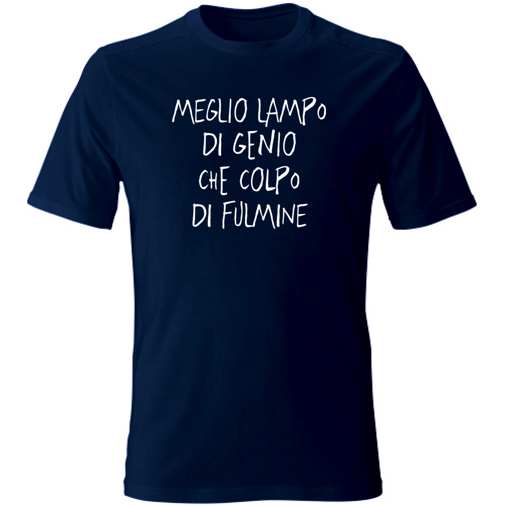 T-Shirt Unisex Large Lampo di genio - Scritte Divertenti