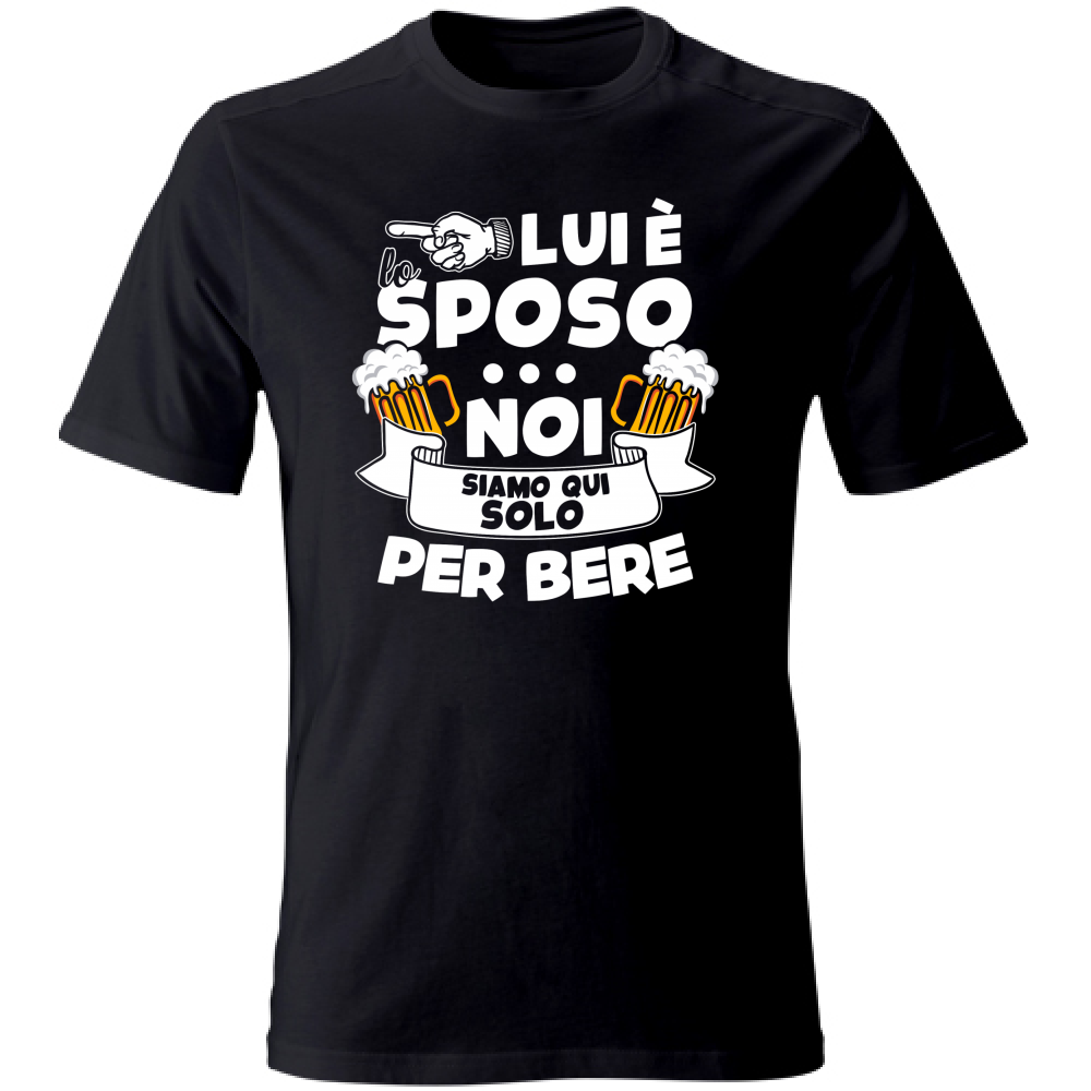 T-Shirt Unisex Large Maglietta - Addio al Celibato - Per bere - scura