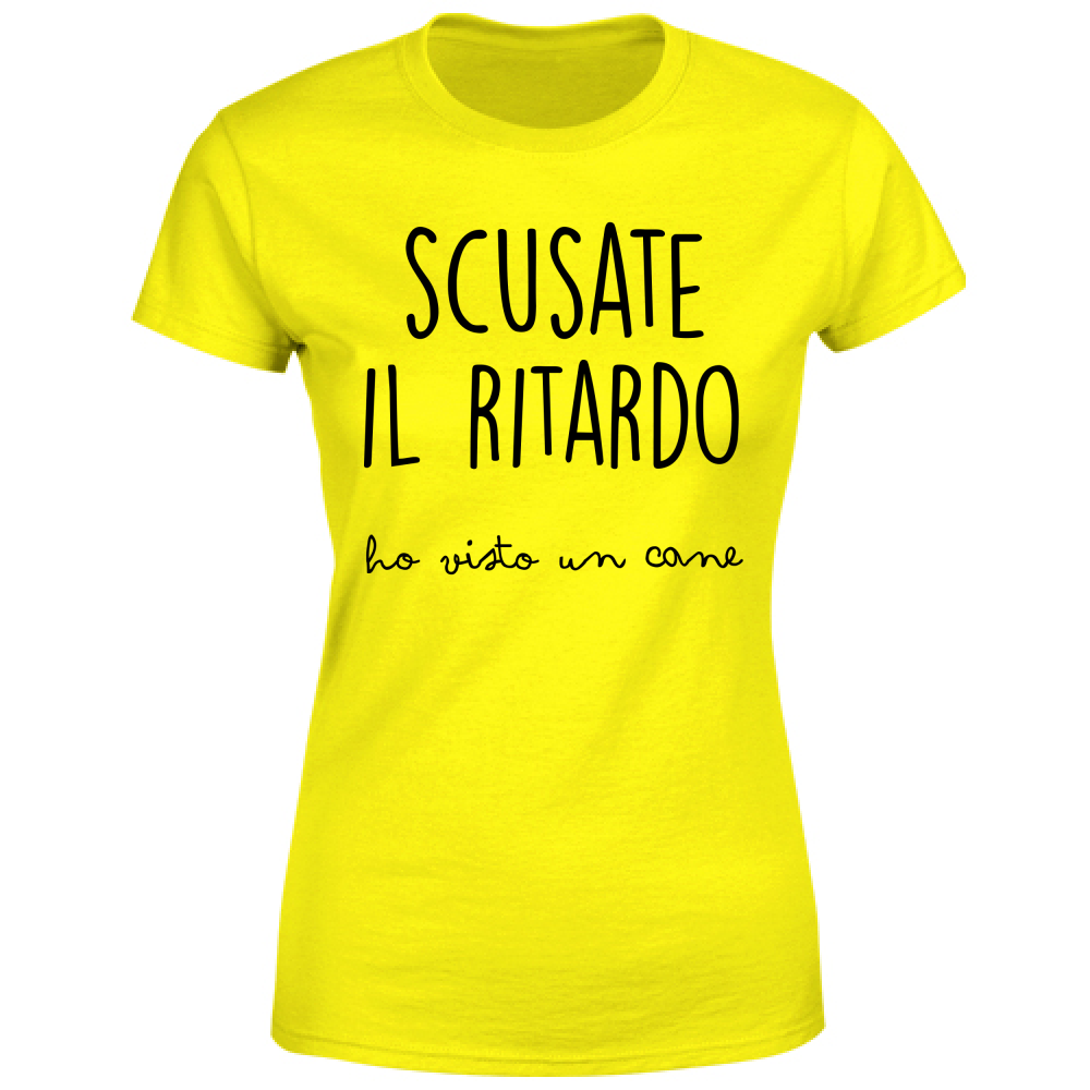 T-Shirt Donna Ritardo Cane - Scritte Divertenti - Chiara