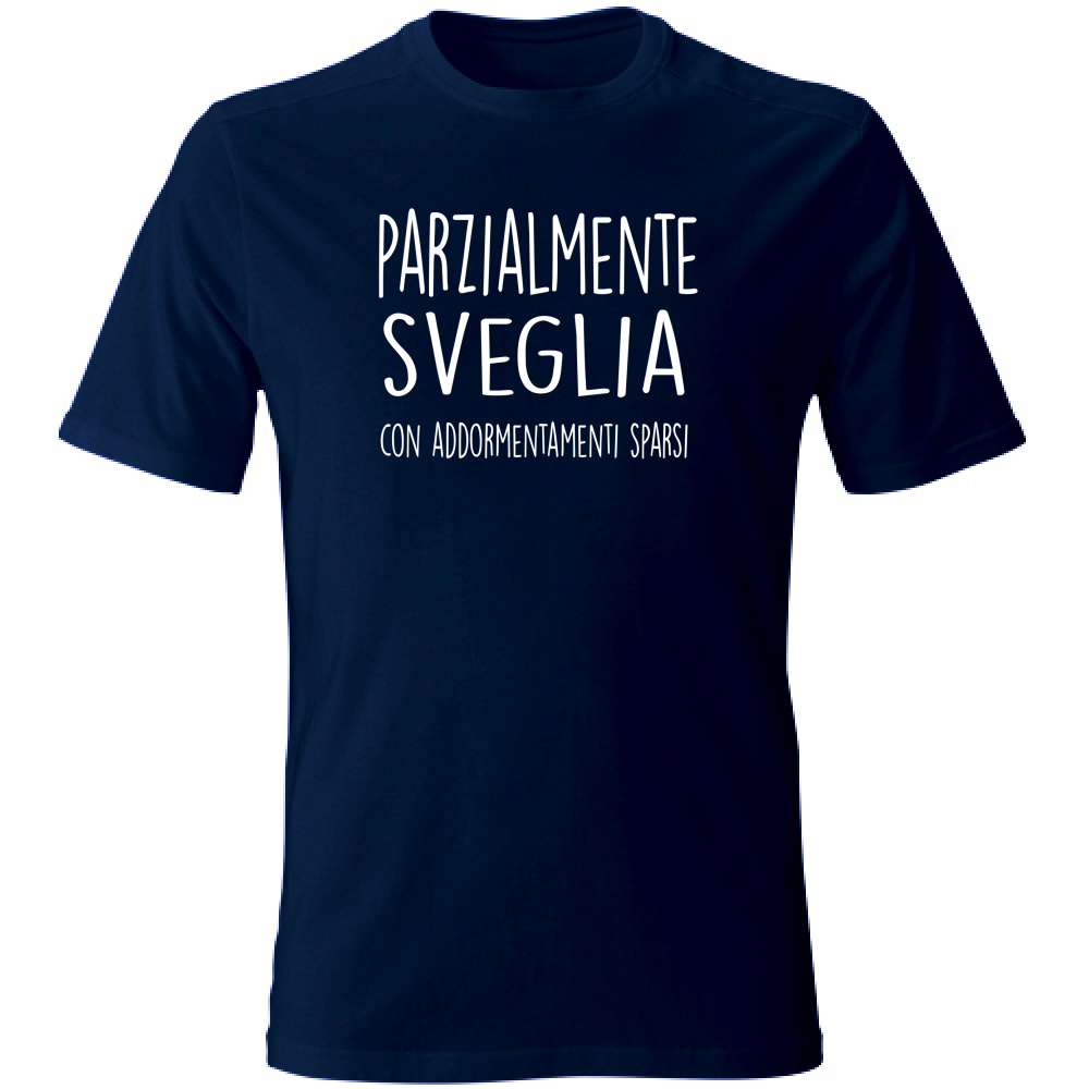 T-Shirt Unisex Large Parzialmente sveglia - Scritte Divertenti