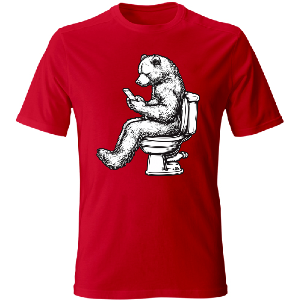 T-Shirt Unisex Large Orso sul Wc