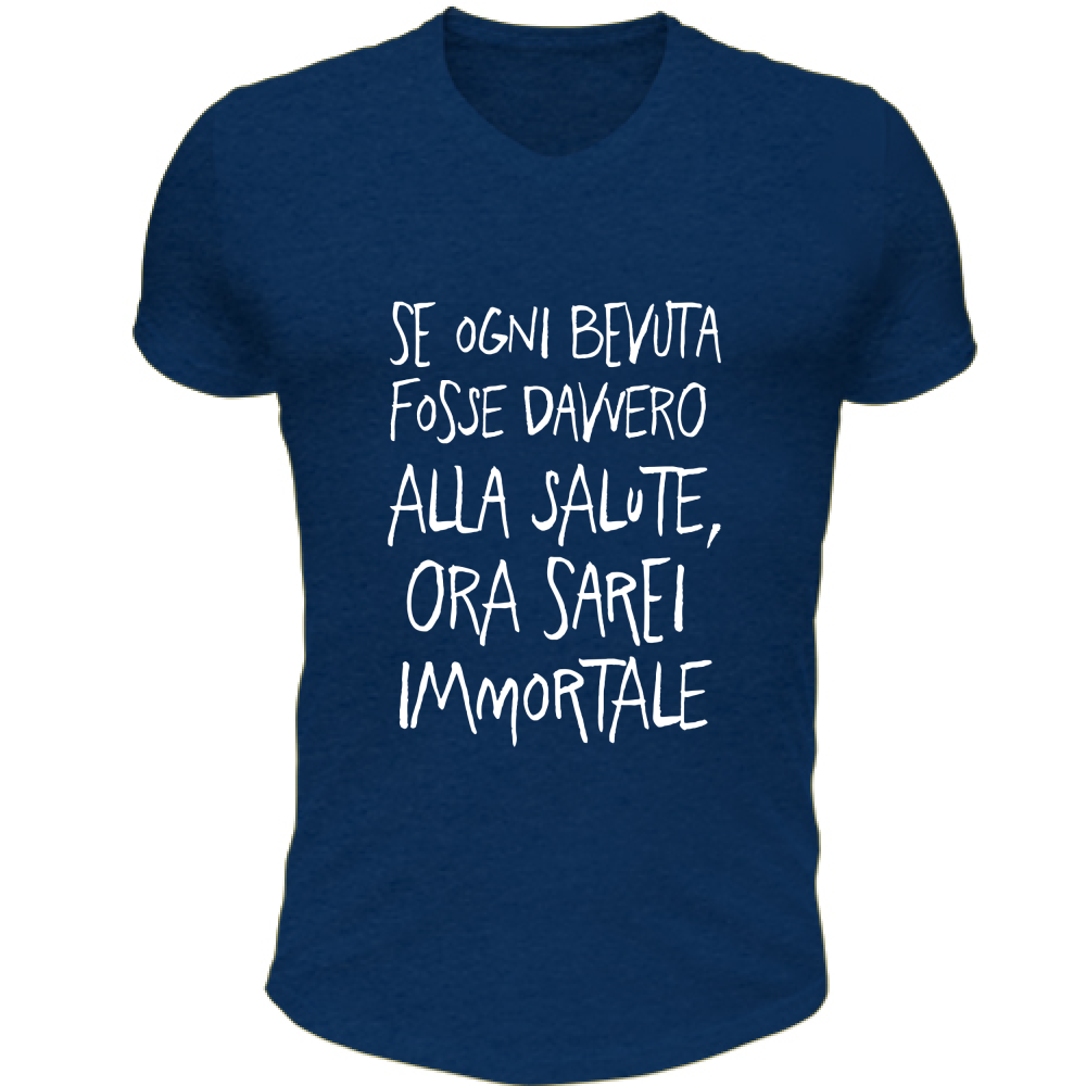 T-Shirt Unisex Scollo V Ora sarei Immortale - Scritte Divertenti