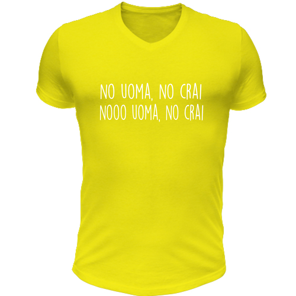 T-Shirt Unisex Scollo V No uoma, no crai