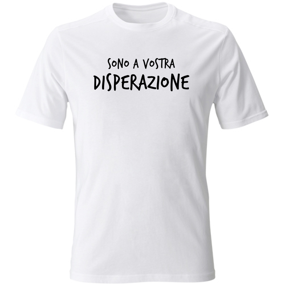 T-Shirt Unisex Disperazione - Scritte Divertenti - Chiara