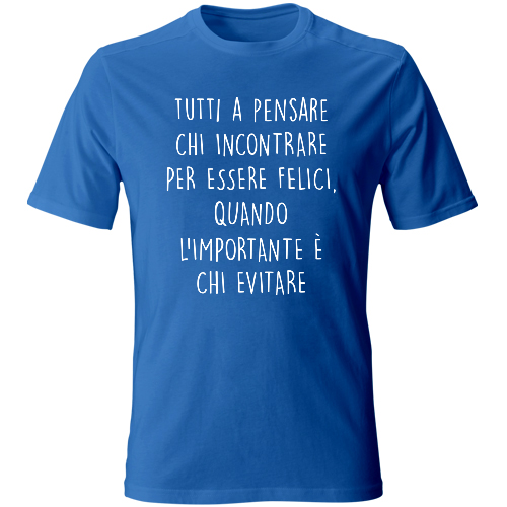 T-Shirt Unisex Chi evitare - Scritte Divertenti