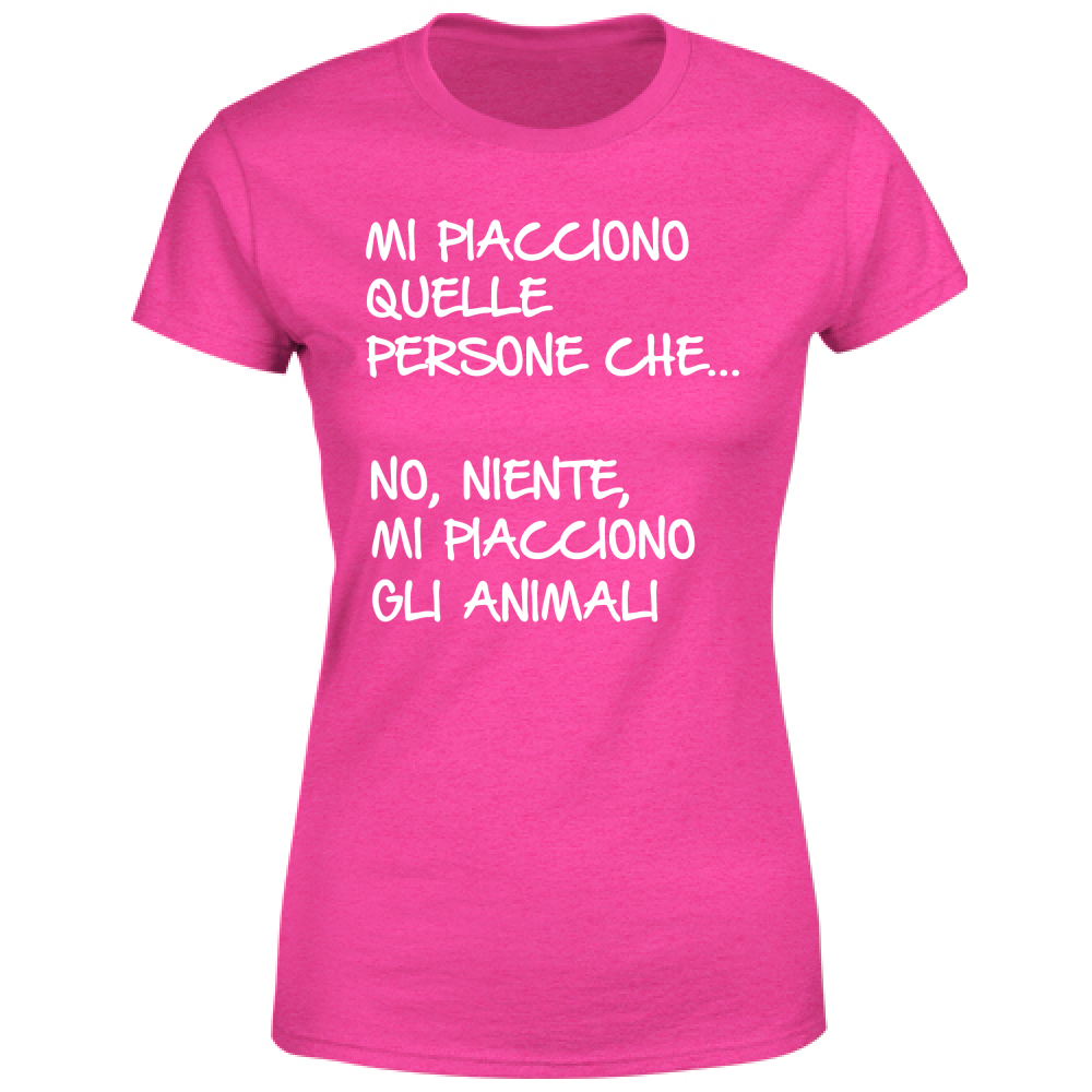 T-Shirt Donna Mi piacciono gli animali - Scritte Divertenti