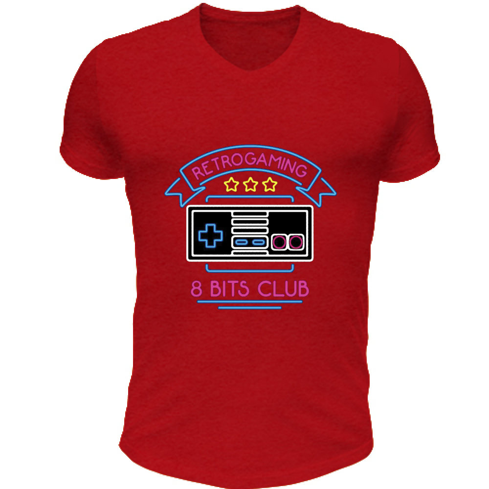 T-Shirt Unisex Scollo V Retro Gaming