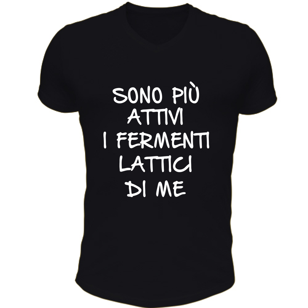 T-Shirt Unisex Scollo V Fermenti lattici - Scritte Divertenti