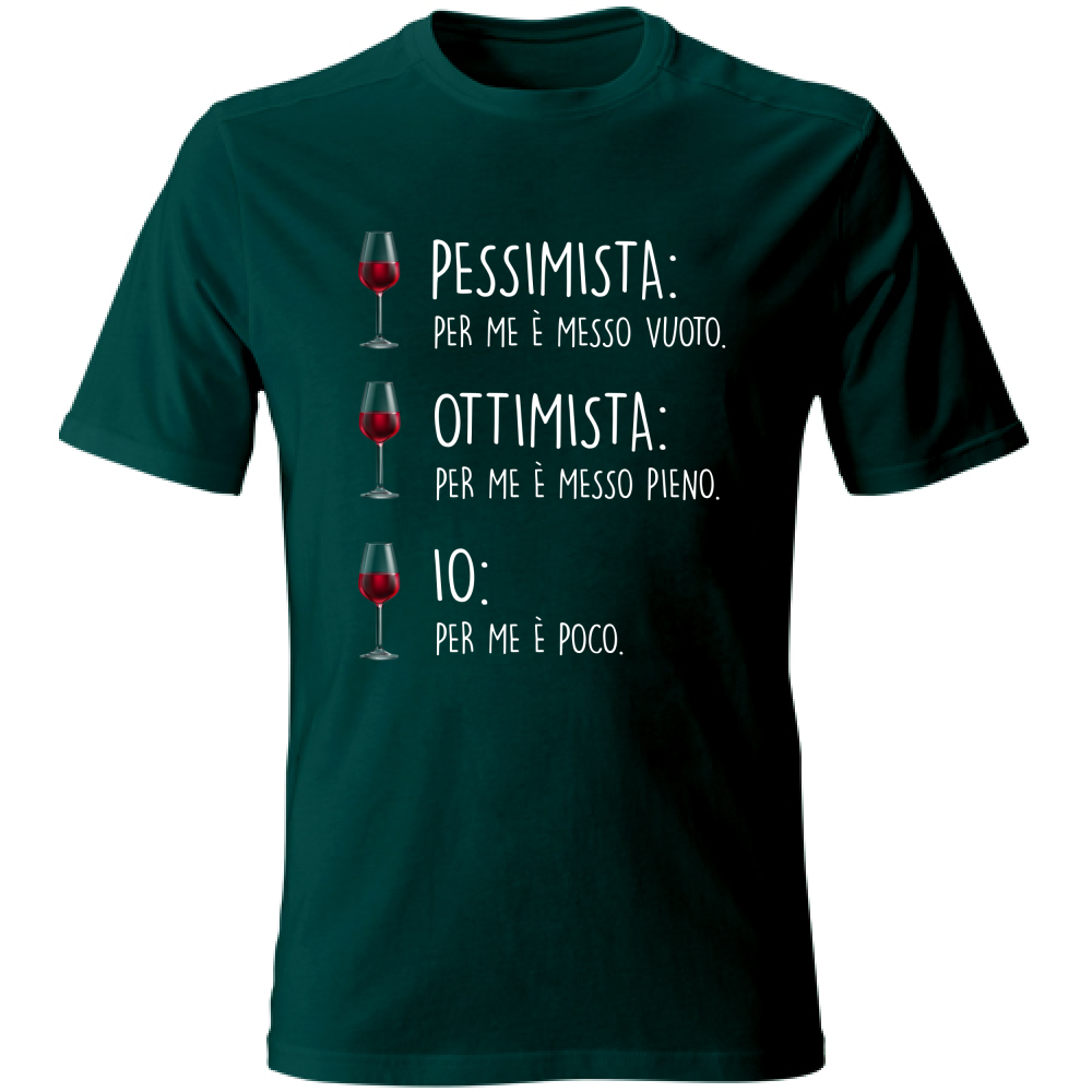 T-Shirt Unisex Pessimista, ottimista, io - Scritte Divertenti