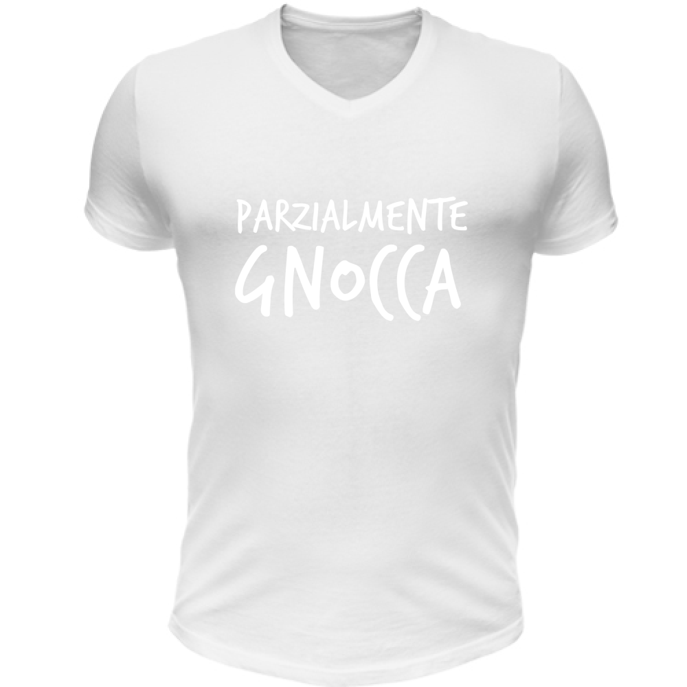 T-Shirt Unisex Scollo V Parzialmente - Scritte Divertenti