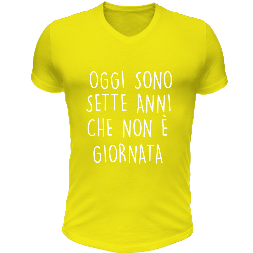 T-Shirt Unisex Scollo V Non è giornata - Scritte Divertenti