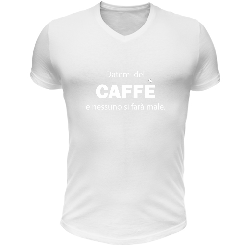 T-Shirt Unisex Scollo V Datemi del caffè