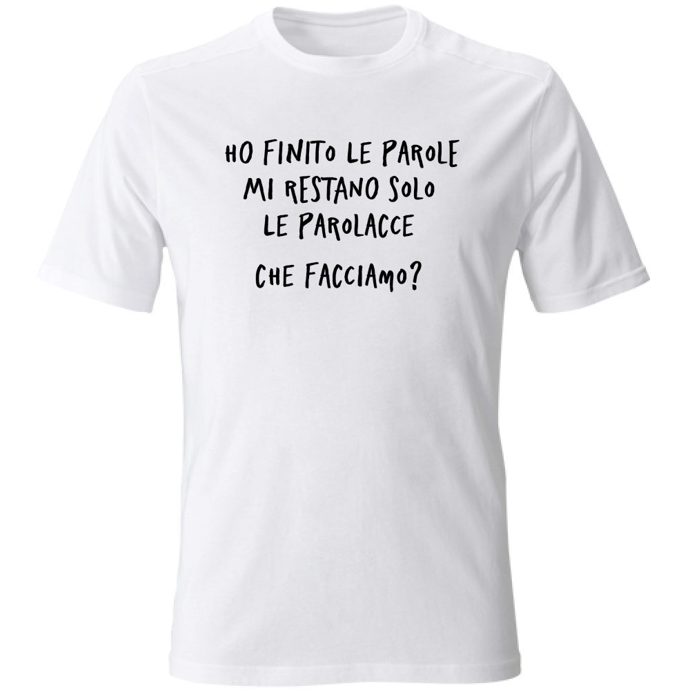 T-Shirt Unisex Ho finito le parole - Scritte Divertenti - Chiara