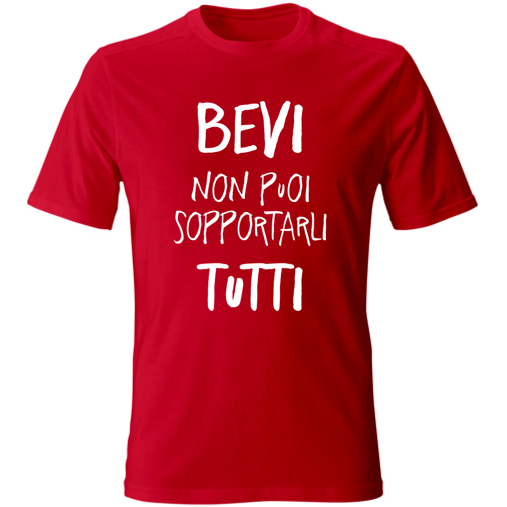 T-Shirt Unisex Sopportarli tutti - Scritte Divertenti