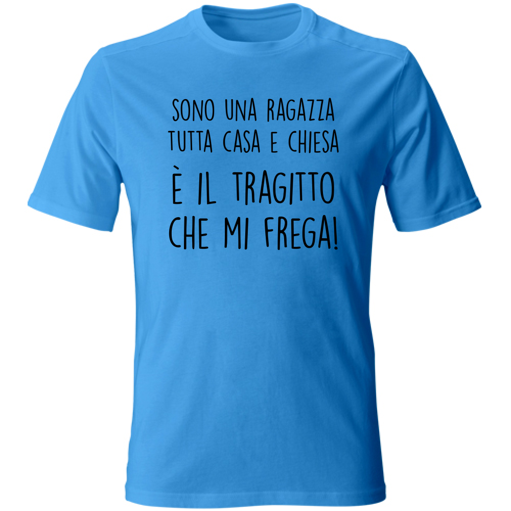 T-Shirt Unisex Casa e chiesa - Scritte Divertenti - Chiara