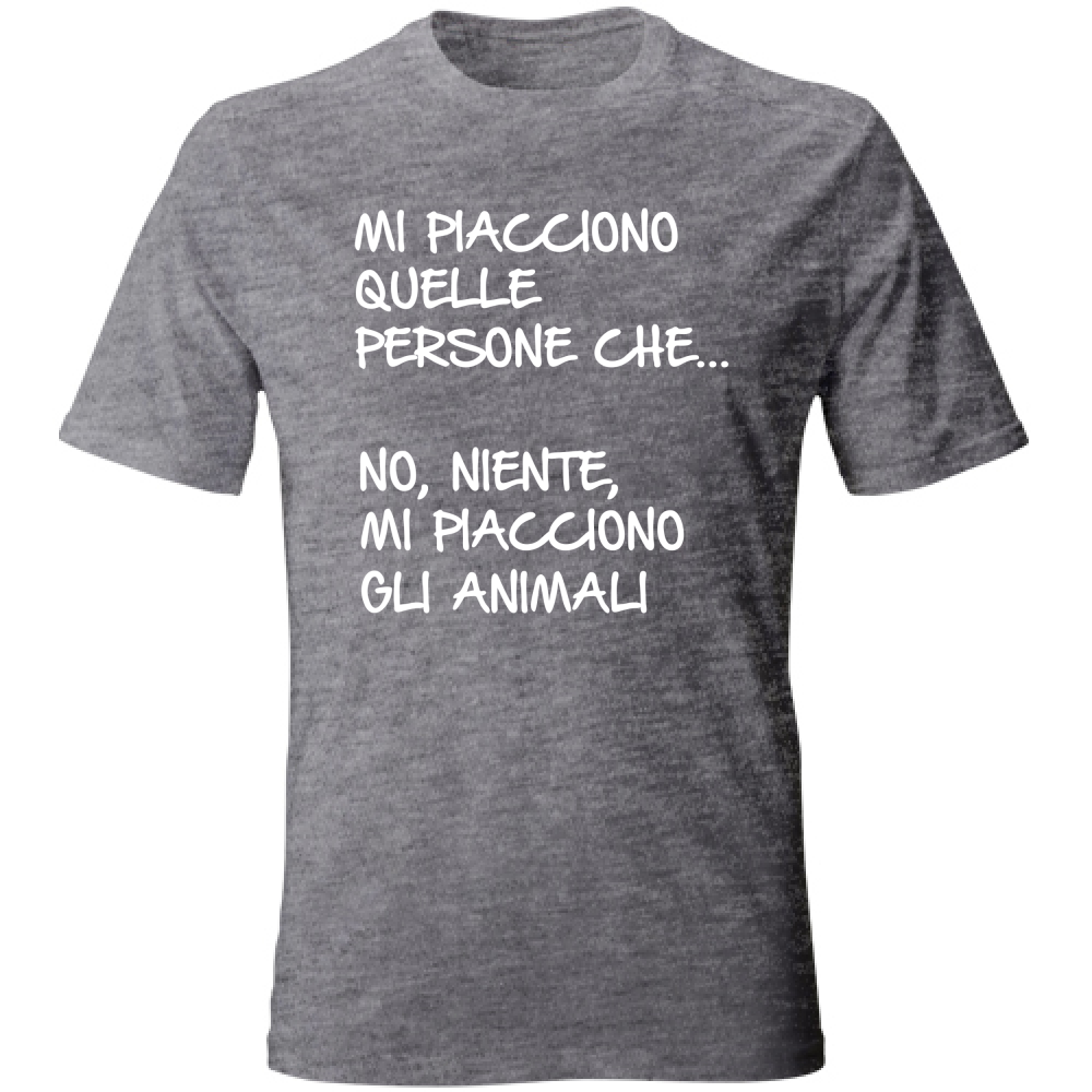 T-Shirt Unisex Mi piacciono gli animali - Scritte Divertenti