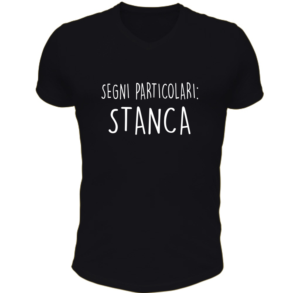 T-Shirt Unisex Scollo V Segni particolari - Scritte Divertenti