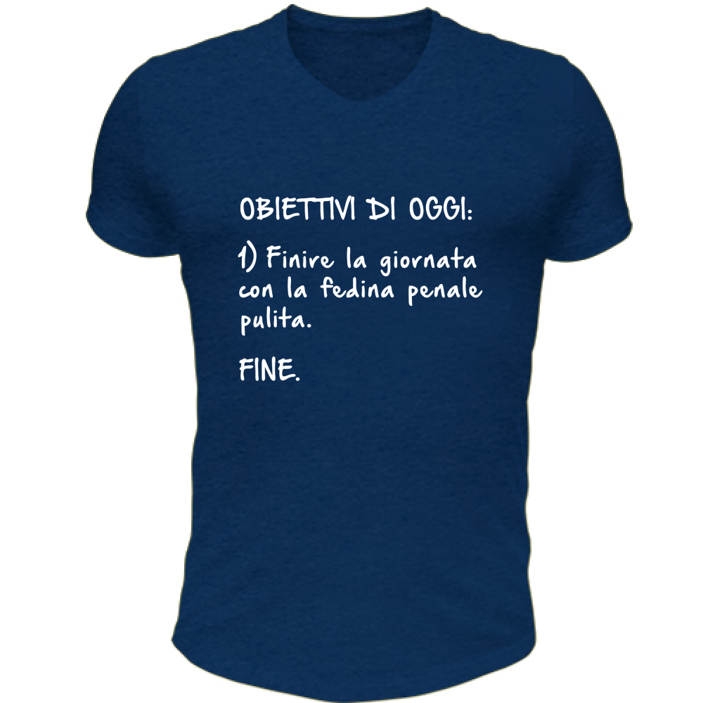 T-Shirt Unisex Scollo V Obiettivi - Scritte Divertenti