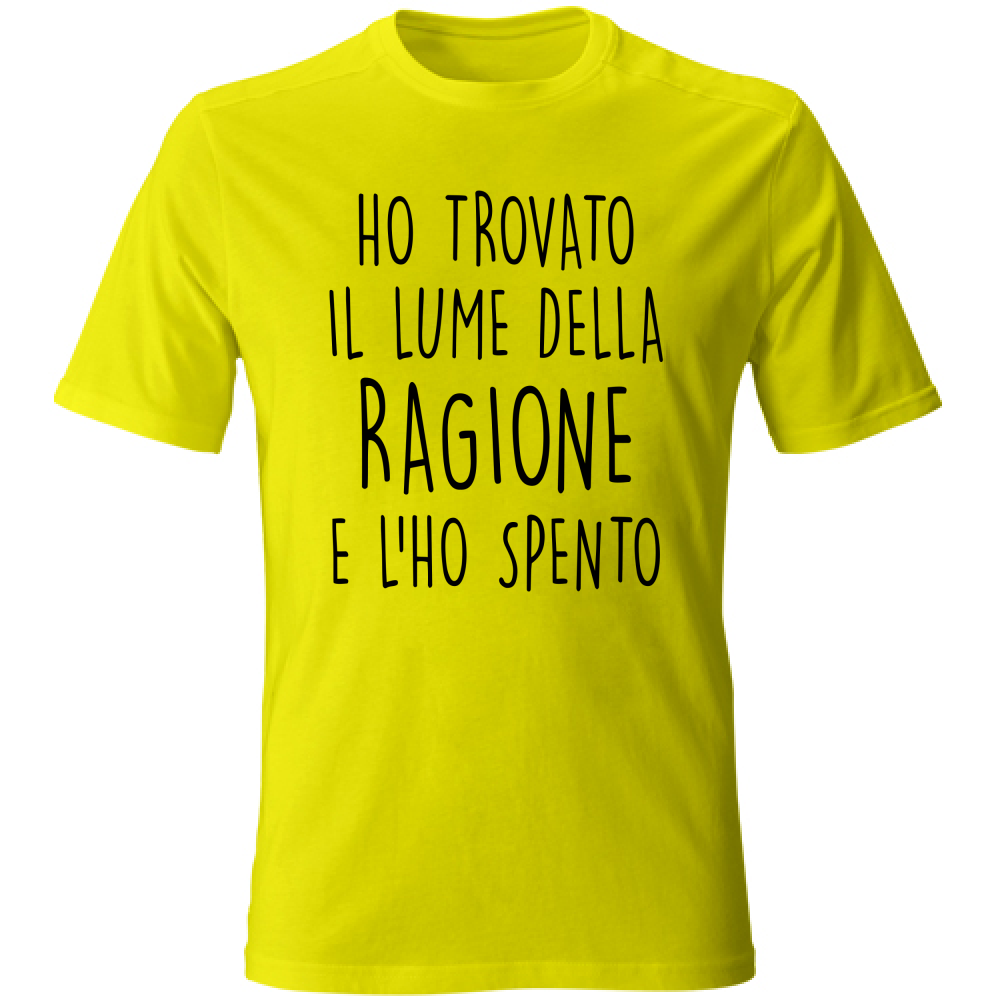 T-Shirt Unisex Lume della ragione - Scritte Divertenti - Chiara