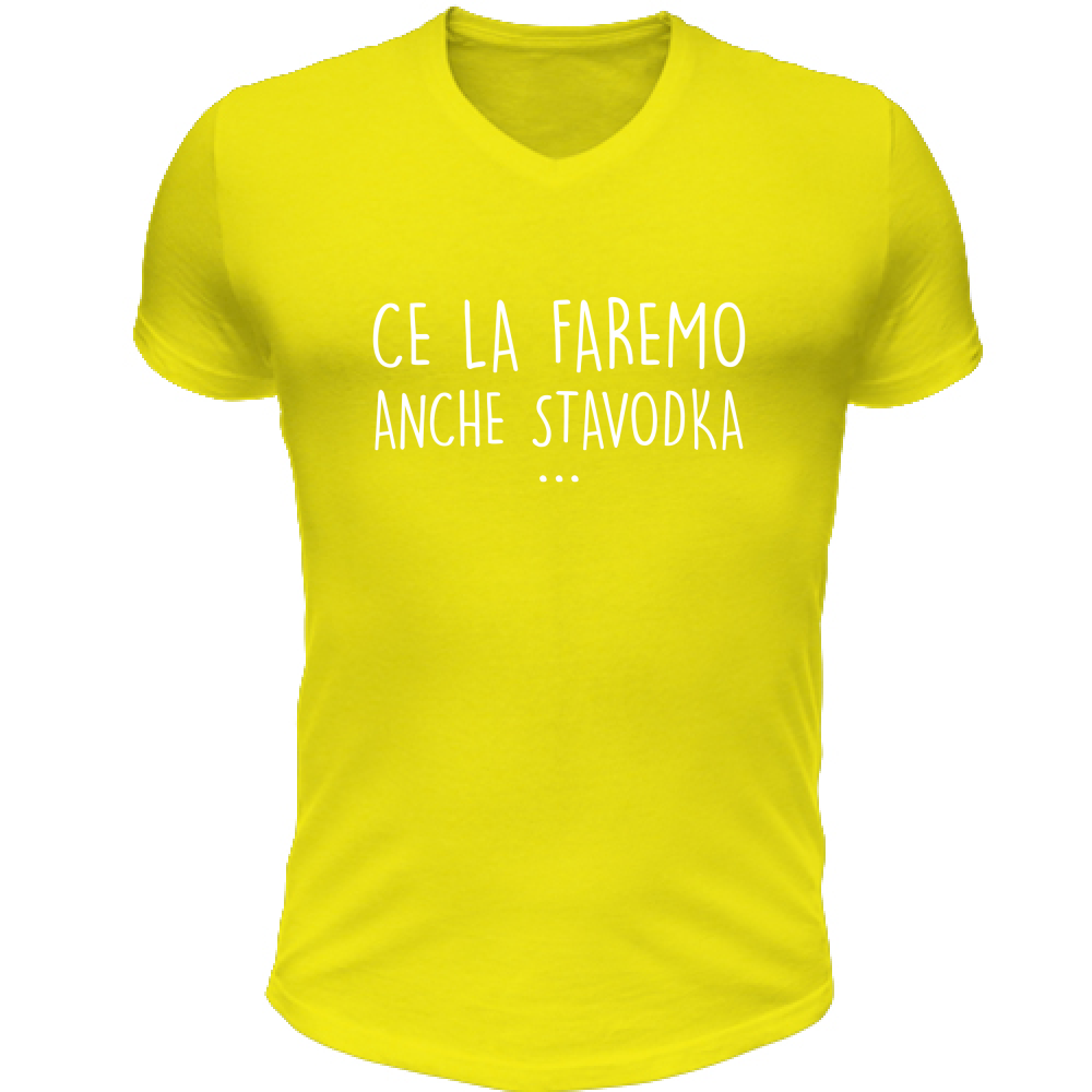 T-Shirt Unisex Scollo V Ce la faremo - Scritte Divertenti