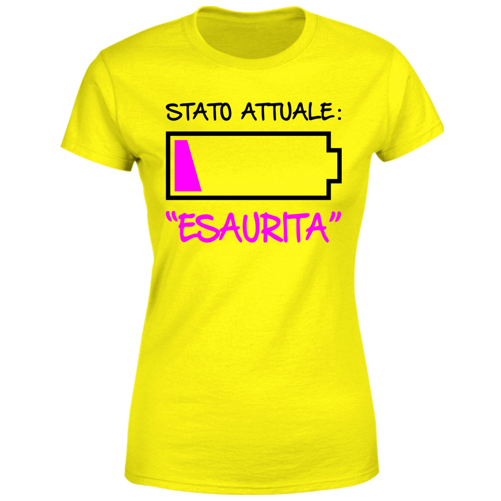 T-Shirt Donna Stato attuale esaurita - Scritte Divertenti - Chia