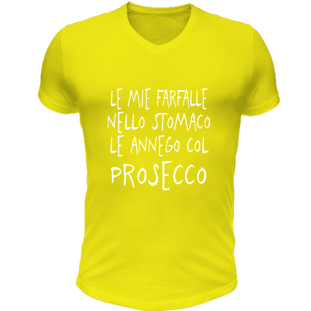 T-Shirt Unisex Scollo V Le mie farfalle - Scritte Divertenti