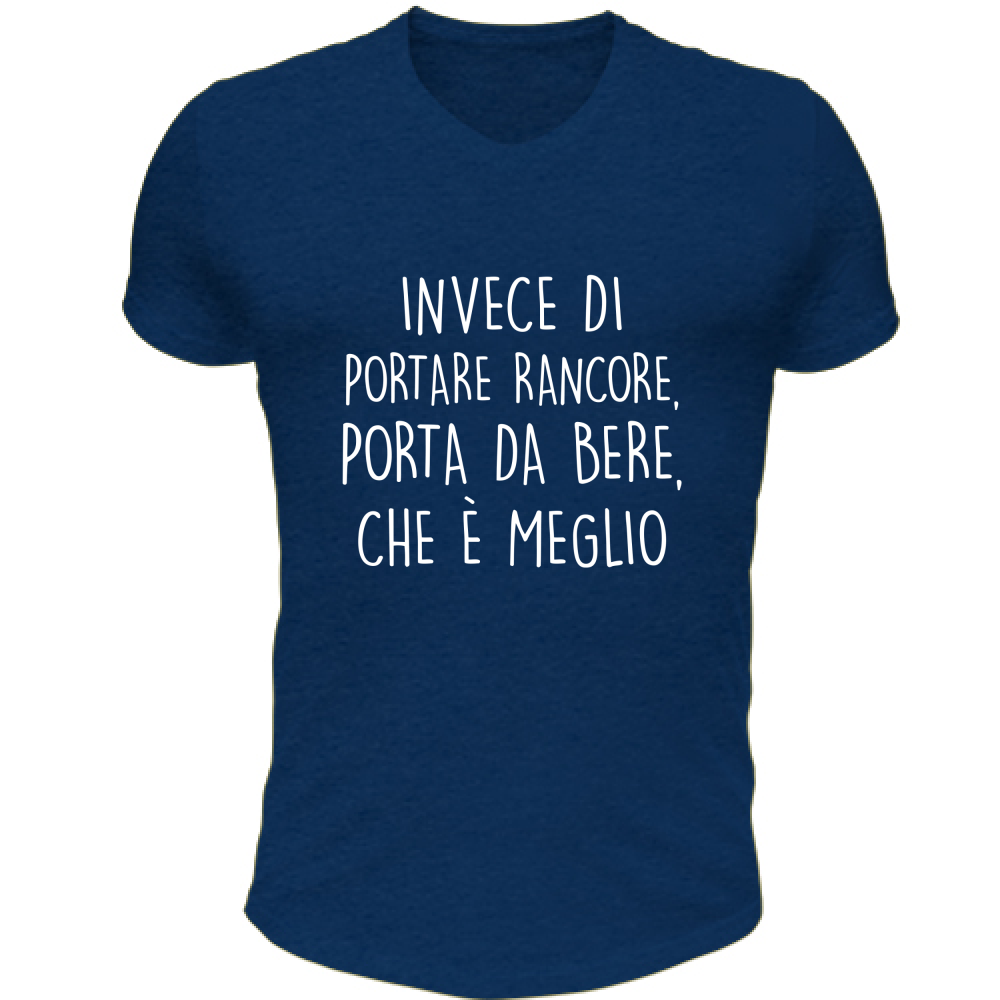 T-Shirt Unisex Scollo V Portare rancore - Scritte Divertenti